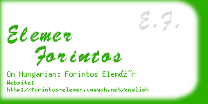 elemer forintos business card